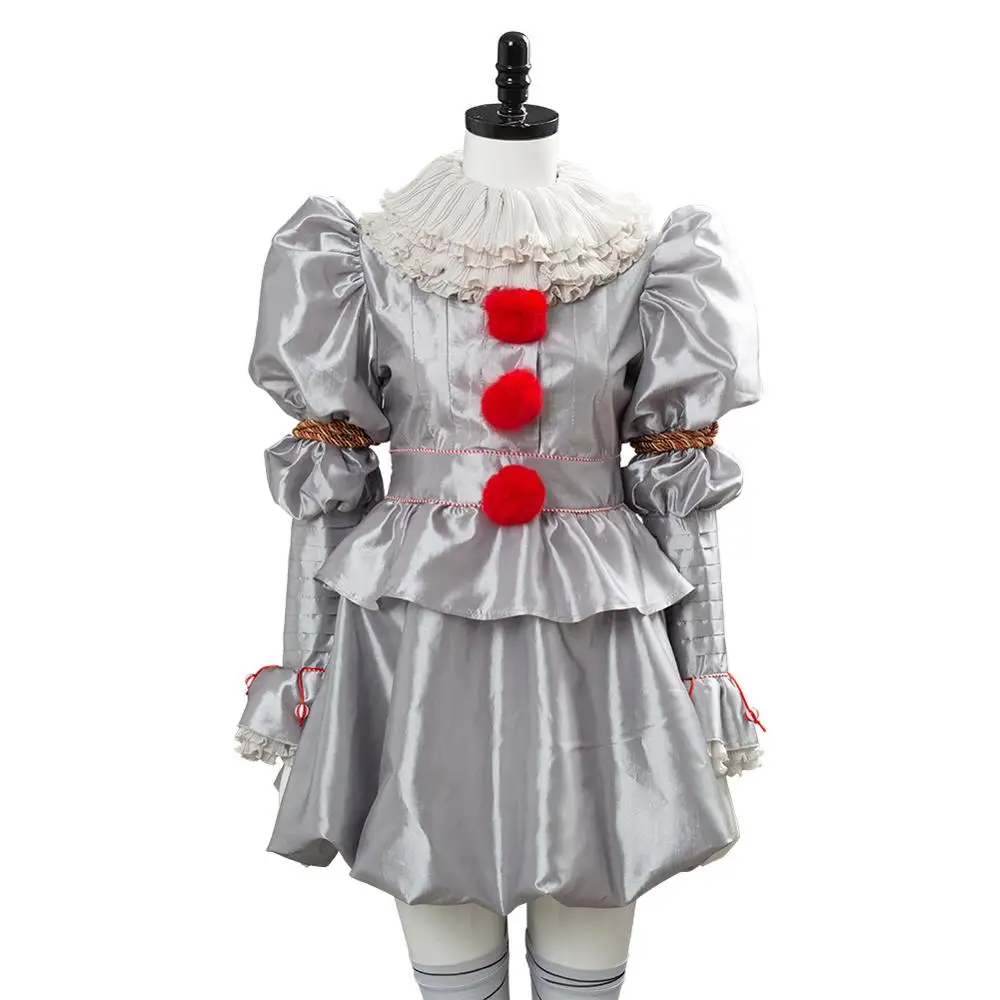 It: Chapter 2 Косплей Клоунский Костюм ужас Pennywise клоун костюм женский костюм нарядный Хэллоуин костюмы
