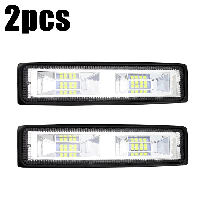 

2pcs 6Inch 48W 16LED Work Light Flood Beam Bar Car SUV Off-Road Driving Fog Lamp Aluminum Alloy Waterproof quake-proof