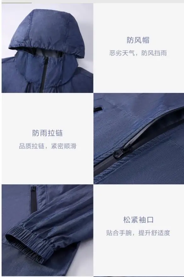 Xiaomi mijia windproof fashion long windbreaker cotton technology windproof breathable men's hooded windbreaker smart home