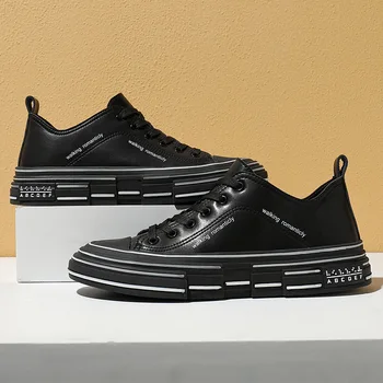 

FZNYL Men's Low Cut Fashion Leather Sneakers Trend Hot Sale Comfortable Man Casual Shoes Outdoor Non-slip Breathable Men Shoes