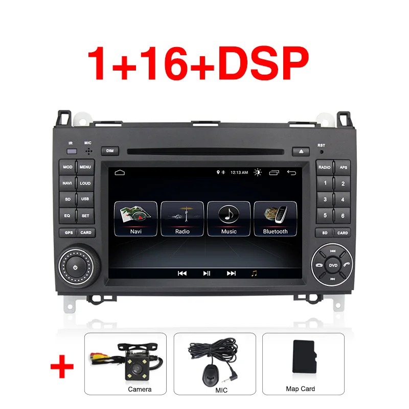 Android 9 для Mercedes/Benz/Sprinter/B200/b-класс/W245/W209 автомобильный dvd, gps, wifi, радио, BT, рулевое колесо, Canbus, 16g карта, микрофон - Цвет: 16G