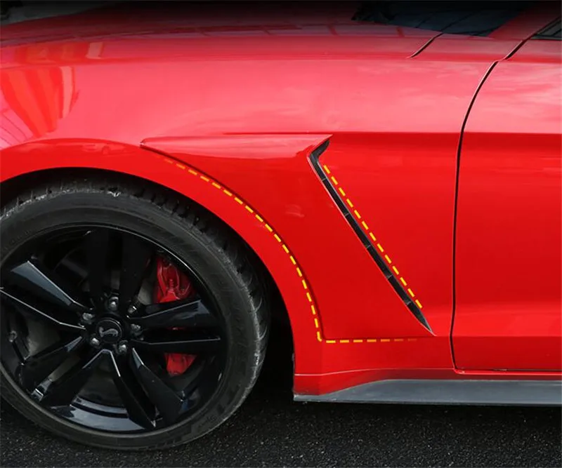 Для автомобиля Ford mustang боковые вентиляционные решетки колпак колеса- комплект кузова автомобиля широкофюзеляжный ABS материал колеса для бровей 4 шт./компл. спойлер