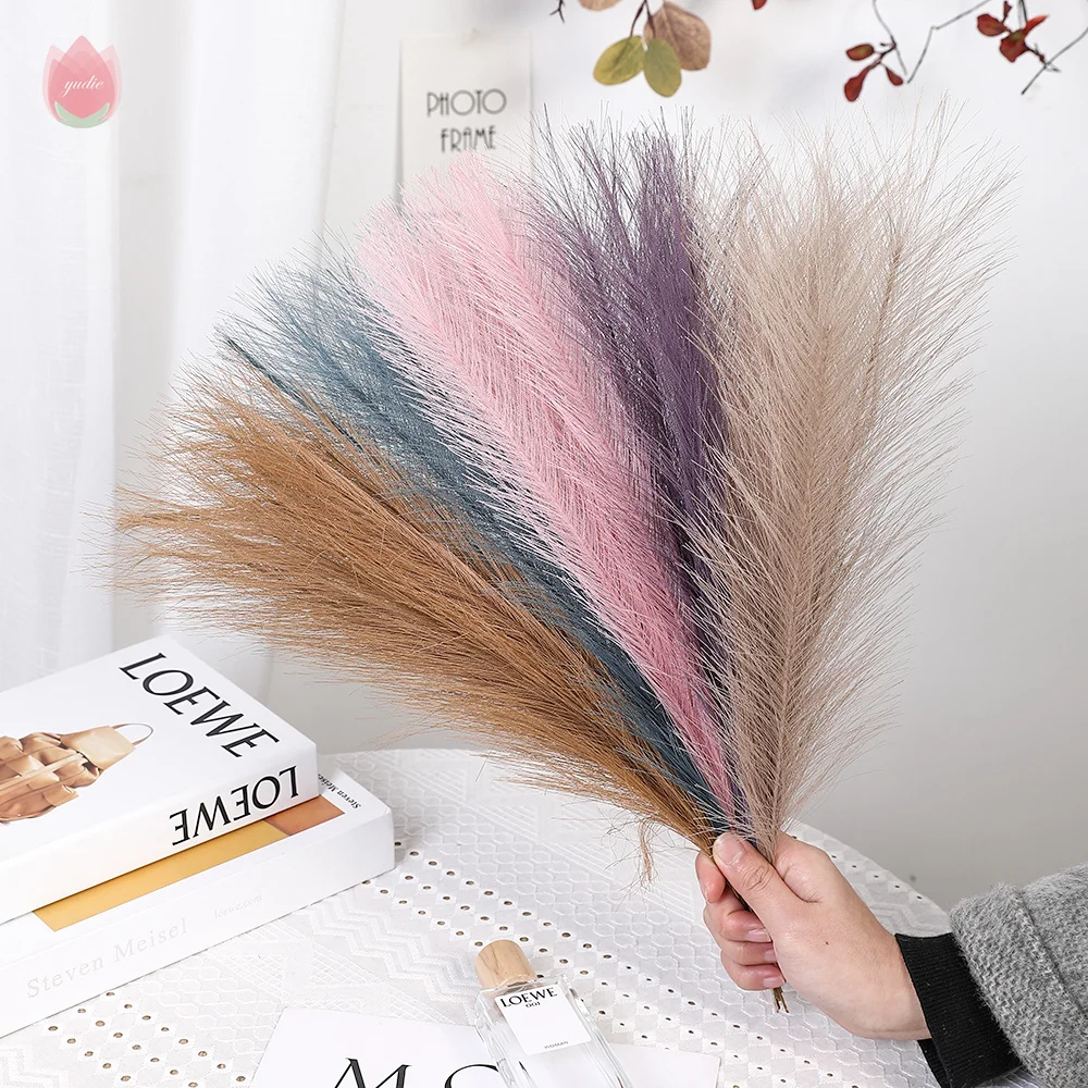 

10PCs Artificial Pampas Grass Bouquet For Wedding Decoration ​Party Home Room Decor Bedroom Fake Plants DIY Vase Simulation Reed