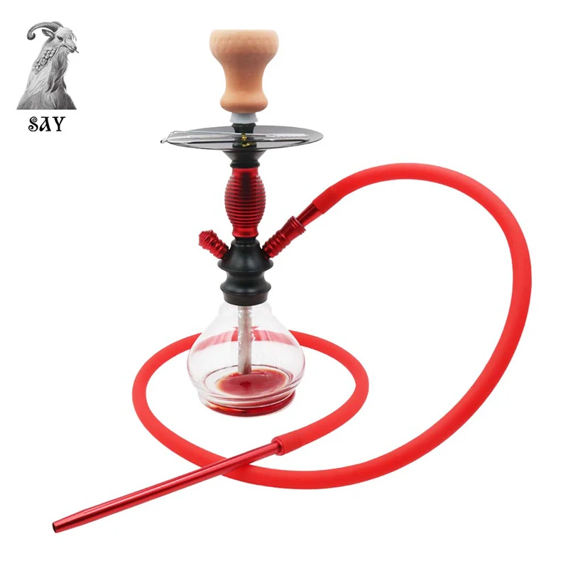 

SY New Small Size Glass Hookah Smoking Water Pipe Shisha Set With Base Accessories Hookah Narguile Chicha Party Gifts 3 Colors