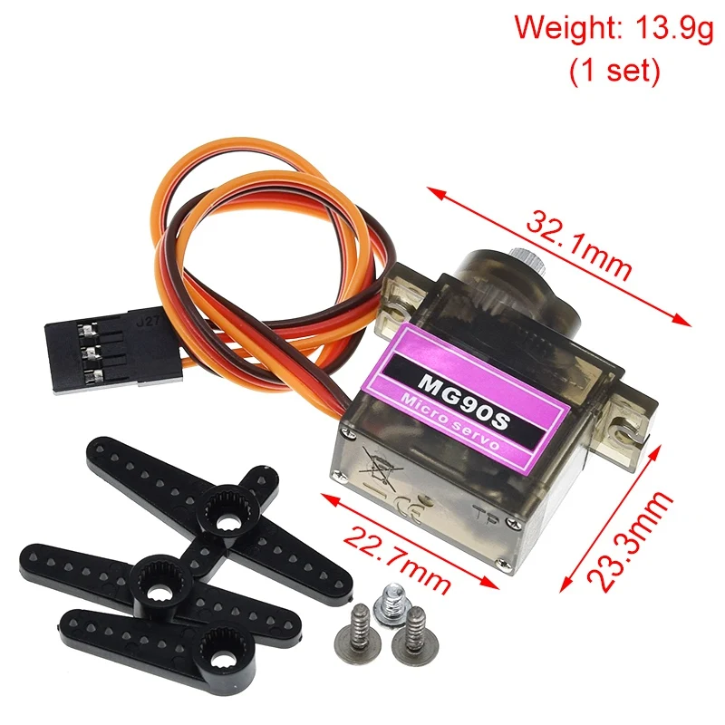 TZT 1/2/5 Stück MG90S Digitaler 9g Servo mit Metallgetriebe – Detail 6