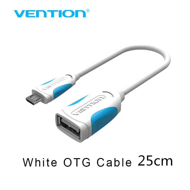 Vention OTG кабель Micro USB к USB 2,0 OTG конвертер адаптер для Android samsung Galaxy планшет Xiaomi флэш-Мышь Клавиатура - Цвет: White OTG Cable 25cm