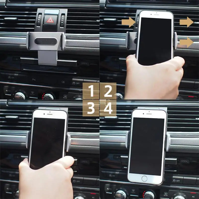 Универсальный автомобильный держатель для телефона iPhone samsung Алюминиевый CD слот для мобильного телефона Подставка для всех телефонов 3,5-6,0 дюймов