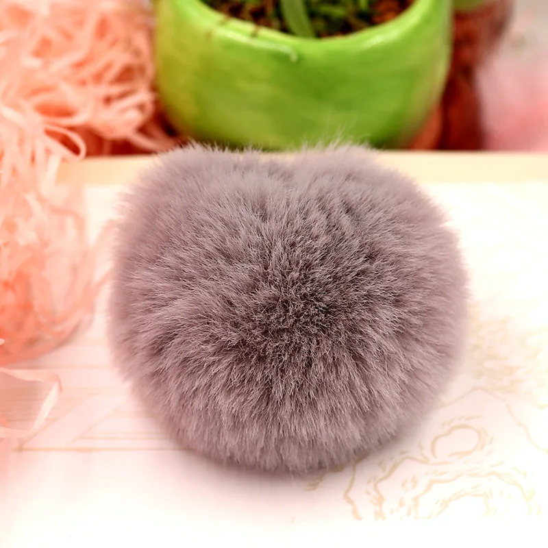 Garment Eyelets Real Rex Rabbit Fur Ball 6cm Pompom Car Pompon Rabbit Fur Ball for Keychain Fur DIY Bag Charms with Fluffy Bunny Ponpones Pins & Pincushions Fabric & Sewing Supplies