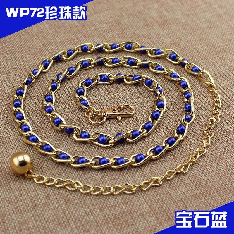 Fashion Elegant Ladies Metal Adjustable Thin Ladies Waist Chain Women Strap Dress Belt Pearl Decorative Clothes Accessories waist belts for dresses Belts