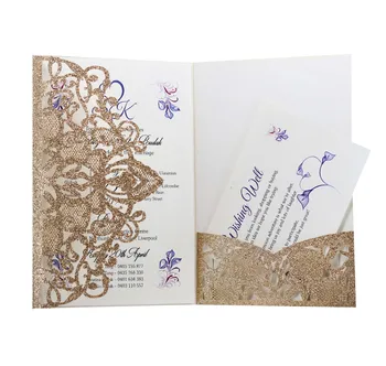 

Elegant Laser Cut Wedding Invitation Cards Greeting Card Business With RSVP Cards Decor Party Supplies