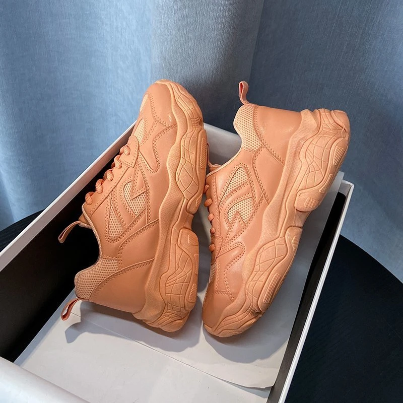 Модные женские кроссовки на платформе Сезон осень Повседневная обувь массивном