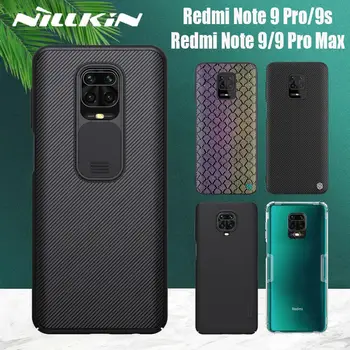 

for Xiaomi Redmi Note 9 Pro Max 9s Case Casing Nillkin Frosted Hard PC Textured Slide Camera Lens Protect Soft Silicon Cover Bag