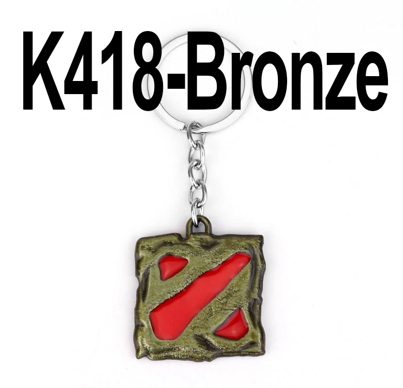 Dota 2 брелок онлайн игра Dota2 классический логотип подвеска квадратной формы брелок подарок брелок Мода 3 цвета брелок ювелирный - Цвет: K418-bronze