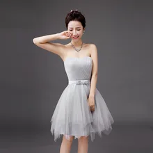 BacklakeGirls без бретелек линия Тюль Выпускные платья без рукавов с ленты складки Vestido Graduacion Corto