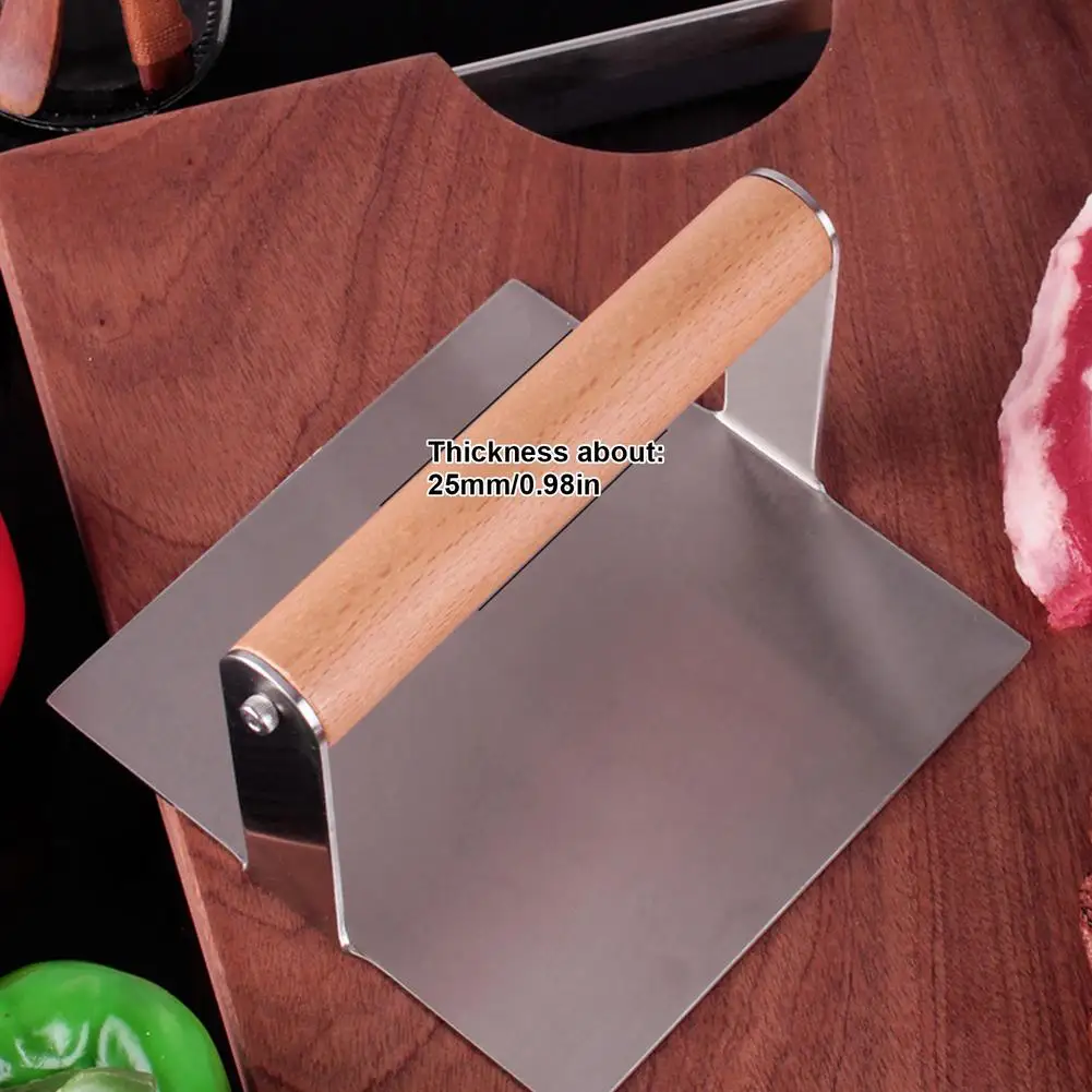Stainless Steel Burger Press For Griddle, Non-Stick Square Bacon Grill Press Burger Smasher Professional Griddle Accessories Kit