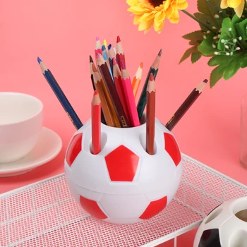 

1PC Cartoon Football Shape Pen Pencil Holder Toothbrush Container Holder Shelf For Table Makeup Brush Box Desktop Storage