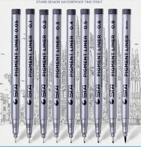 8pcs Multi Nib Ef Fine Liner Pen For Drawing Sketching Outline Marker  Cartoon Manga Art Supplies Pigment Ink Water Proof F984 - Gel Pens -  AliExpress