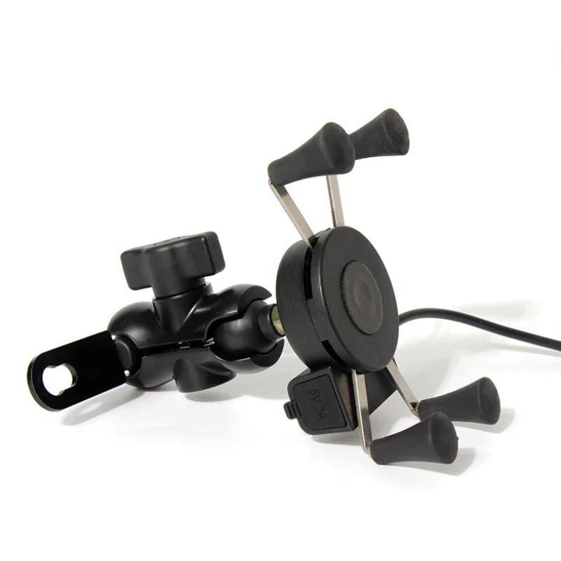 범용 오토바이 휴대폰 홀더, USB 고속 충전 기능 포함, 오토바이 미러 폰 마운트, 3.5-6.8인치 휴대폰 GPS 브래킷