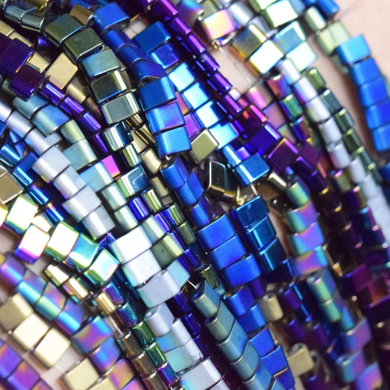 

1 Stripe Natural Stone Rectangle Shape Hematite Beads Flat Loose Beads For Jewelry Making DIY Bracelet No Magnetic