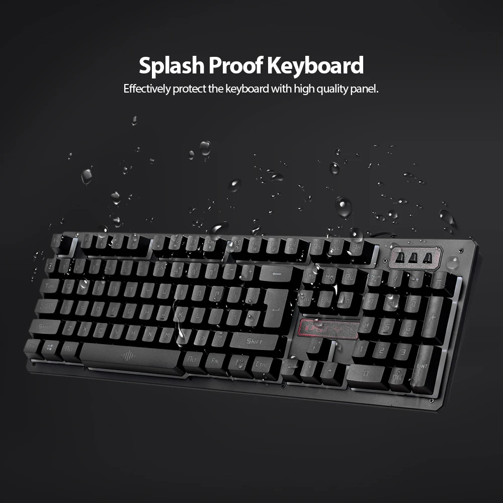 USB Проводная игровая клавиатура и мышь комбо Водонепроницаемый 3 цвета с подсветкой 2000 dpi для домашнего офиса клавиатура и мышь комбо