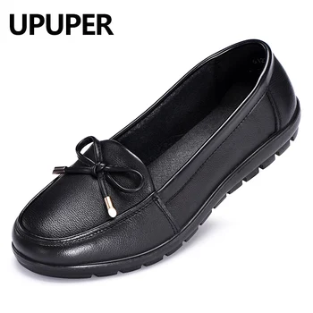 

Genuine Leather Women's Loafers Shoes Slip-on Comfortable Flats Mom Ladies Shoes Woman Spring Women Shoes Plus Size 34-43