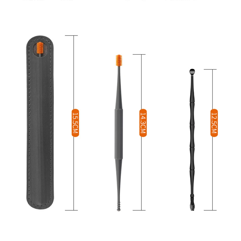 1Set Ear Wax Removal Tool Ear Cleaning Sticks Earpick Remover Silicone Pick Double Head Cleaner 360&deg; Spiral Swab