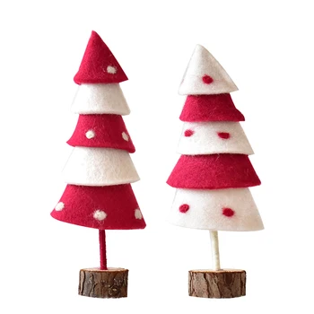 

Christmas Small Decorations Tabletop Decoration Wind Wool Felt Colored Wool Ball Korean Japanese Style Mini Christmas Tree Gifts
