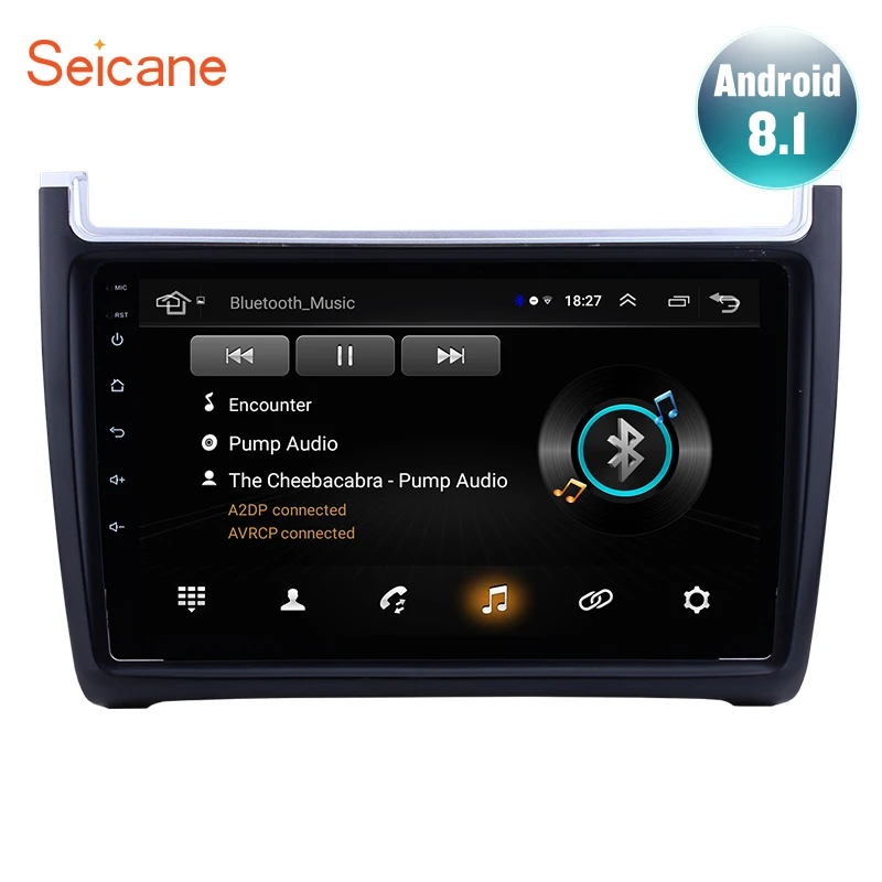 Seicane 9 дюймов 2Din Android 8,1 gps Автомагнитола Bluetooth для Фольксваген Поло 2012 2013 поддержка DVR 1080P