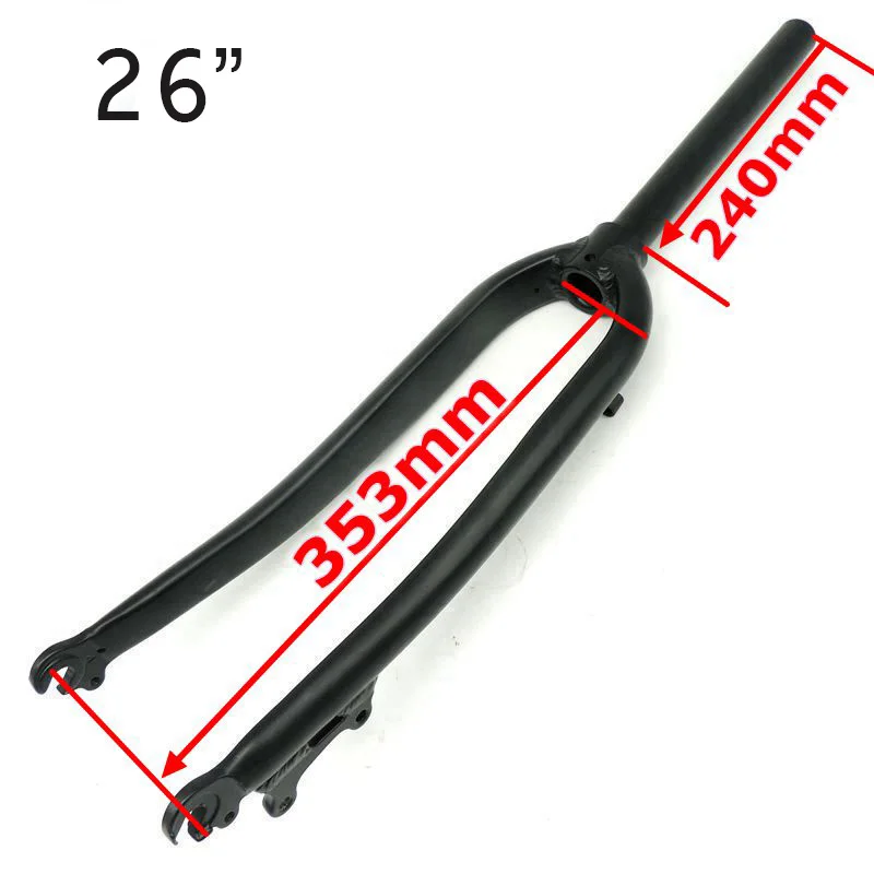 High Quality 24 26 MTB Bike Fork Alloy Aluminum Disc Brake Mountain Bicycle Fork 28.6*240 Hard Fork - Цвет: 26er