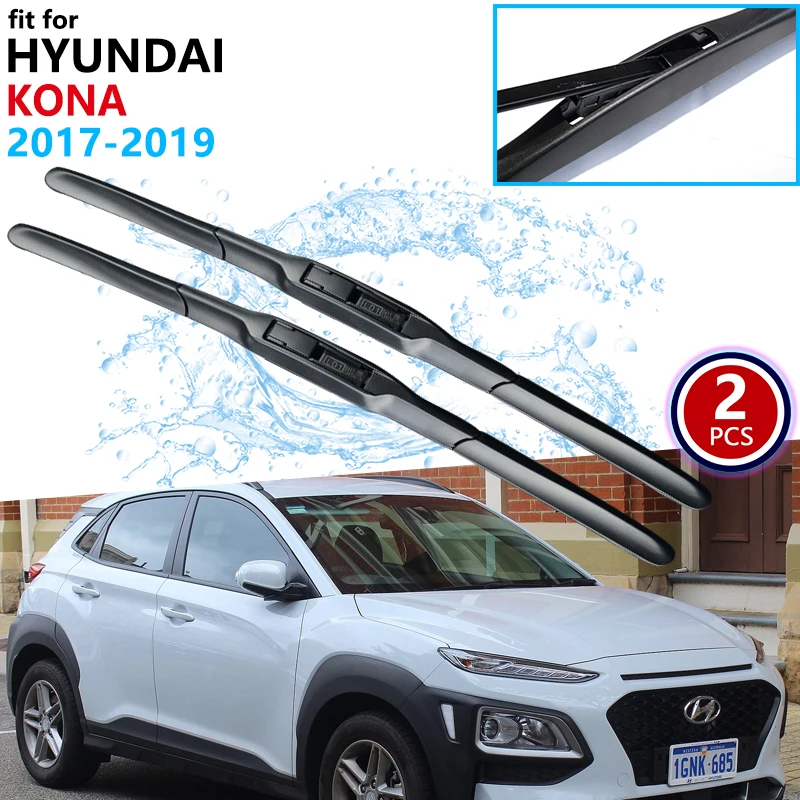 Spazzola Tergicristallo Per Hyundai Kona 2017 ~ 2019 2018 Leiai Parabrezza Anteriore Tergicristalli Accessori Auto Tipo Gancio J