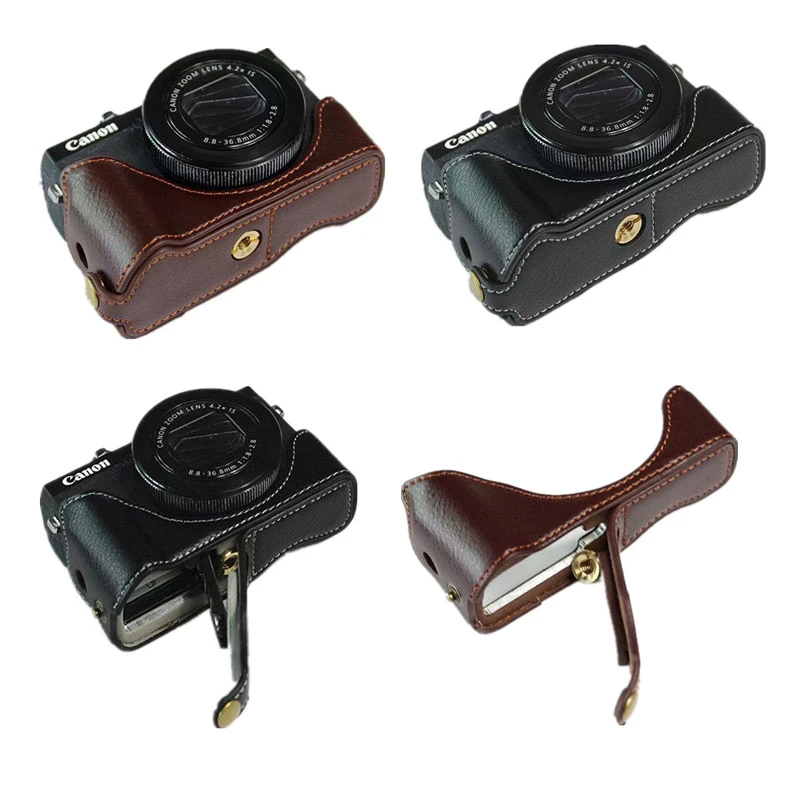 Camera Bag Genuine Leather Half Body Set Cover For Canon Eos M6 Markii M6ii 6dii Eos Rp M50 G1x Iii G1x3 G7xiii G7x3 G5xiii Camera Video Bags Aliexpress