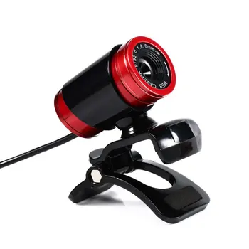

Red 480P Computer Camera USB Web Camera Manual Focus Webcam with Sound-Absorbing Microphone for Laptop Gamer
