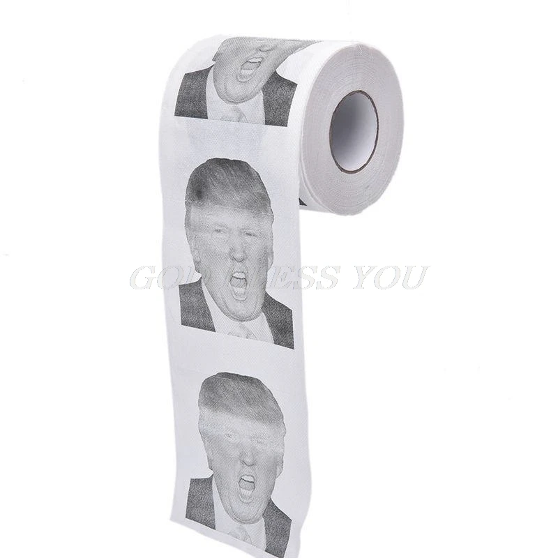 Горячая Дональд Трамп улыбка 3ply 150 листов туалетной бумаги рулон Новинка Забавный кляп подарок
