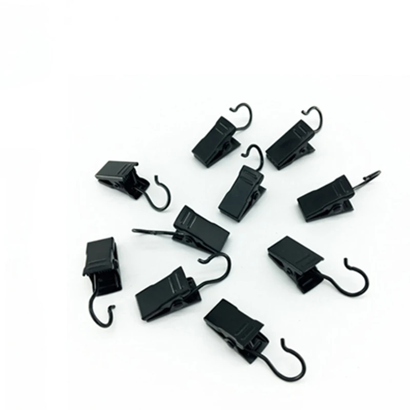 20Pc/Set Window Shower Curtain Hook Clips Stainless Steel Drapery Clips Curtain Rings Clamps Decorative Accessories
