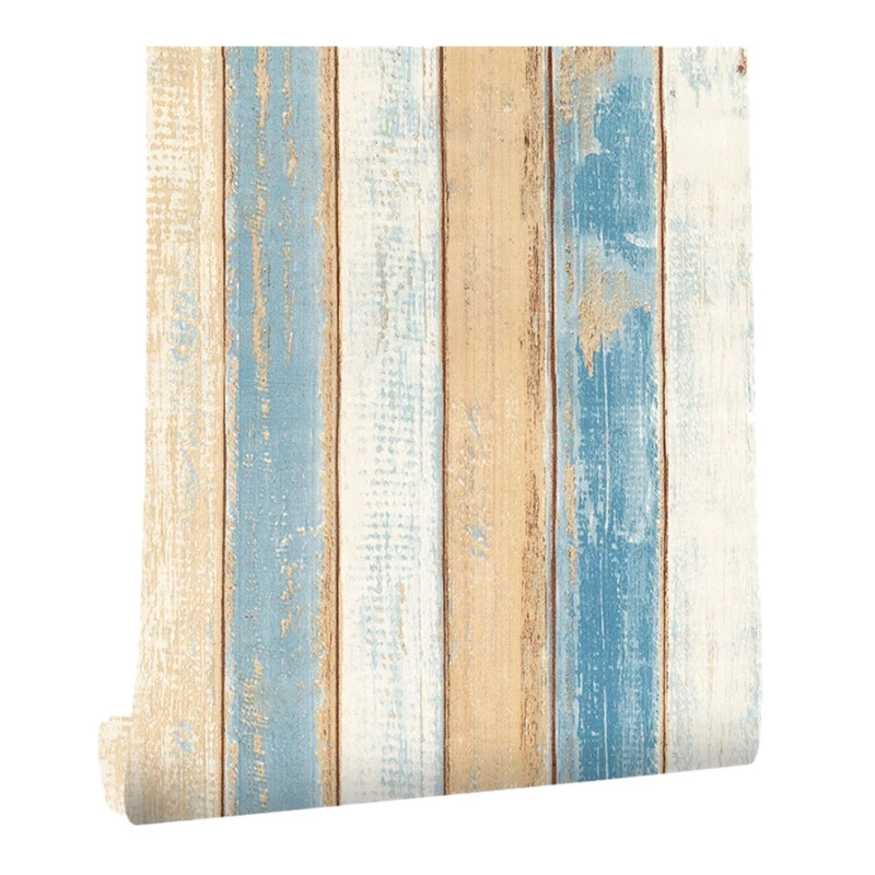 Promotion! 6M Vinyl 3D Mediterranean Wood Grain Paper Self Adhesive Wallpaper Furniture Wall Stickers | Строительство и ремонт