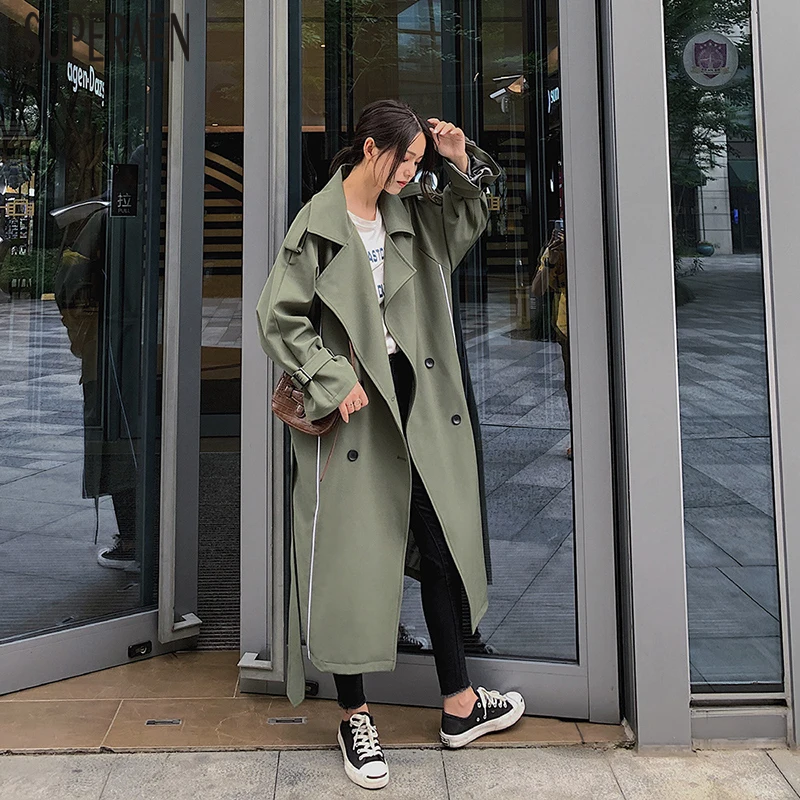 

SuperAen Fashion Windbreaker Female Korean Style Cotton Wild Casual Trench Coat for Women Autumn 2019 New Women Clothing