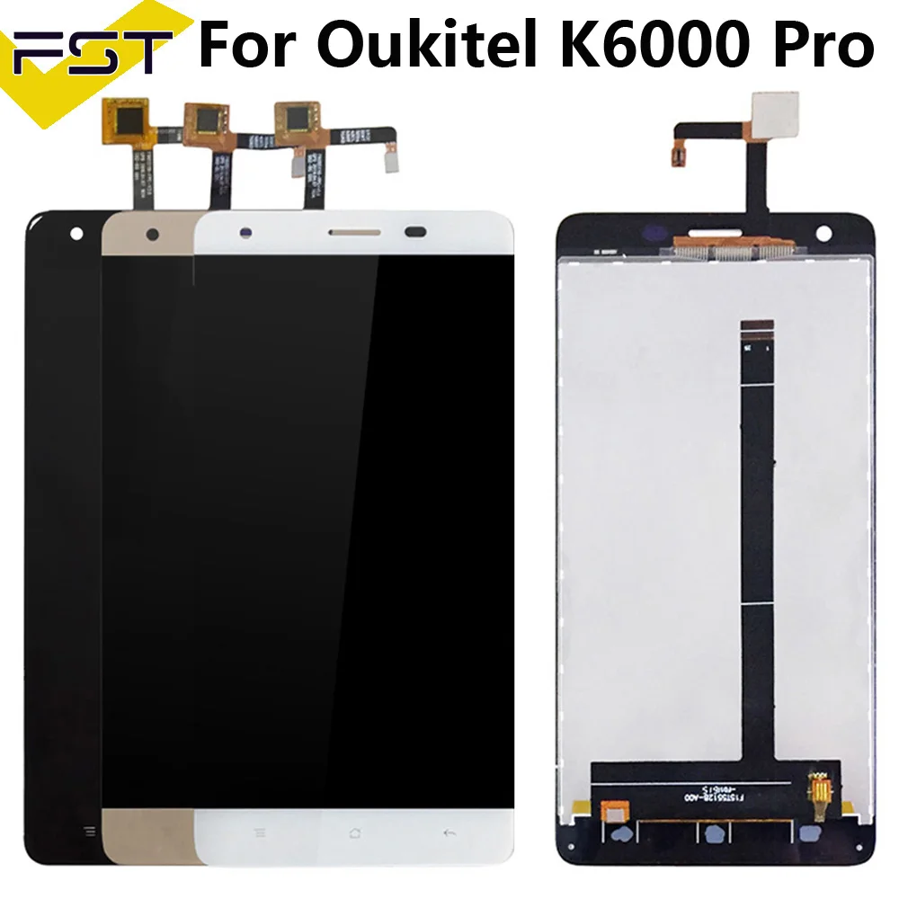 Cena Czarny biały złoty 5.5 dla Oukitel K6000 Pro wyświetlacz LCD i montaż digitizera ekranu dotykowego części zamienne + narzędzia