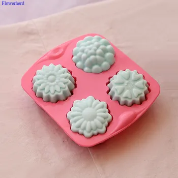

4 Cavities Muti-pattern Fondant Cake Silicone Mold Handmade 3d Soap Mold Soap Making Supplies Diy Chocolate Mold Soap Making Set