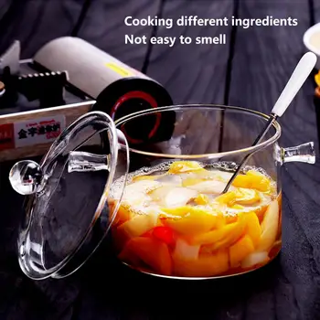 

Glass Saucepan Stovetop Pot With Lid Handmade Glass Cookware Set For Kitchen