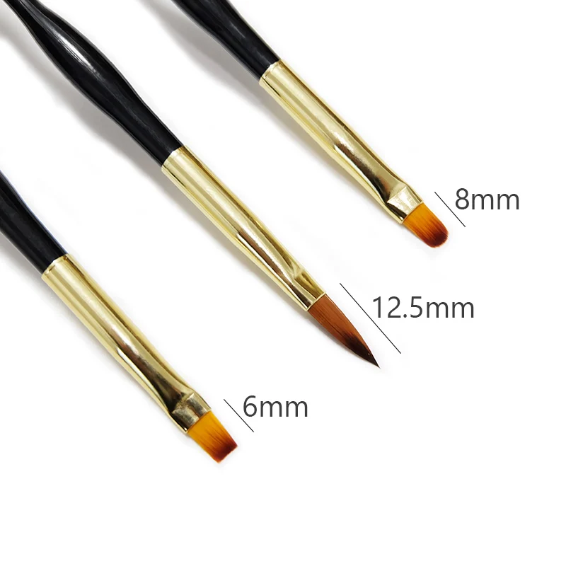 3pcs Dual-ended Nail Art Brushes