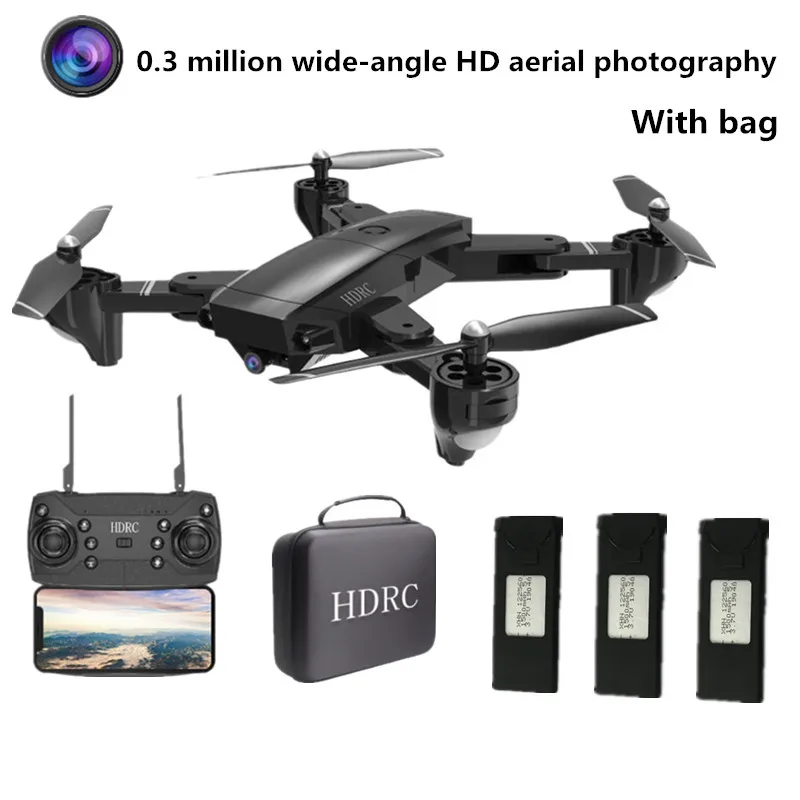 Радиоуправляемый Дрон с 0.3MP/5MP 1080P широкоугольный wifi FPV HD камера в режиме реального времени воздушный пульт дистанционного управления Самолет Вертолет модель игрушки - Цвет: 0.3MP-3BT-Bag