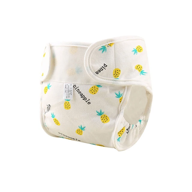 Baby Reusable Diapers Panties Baby Cloth Diapers for Baby Cotton Training Panties Diapers Washable Diaper Breathable Ecological Pineapple