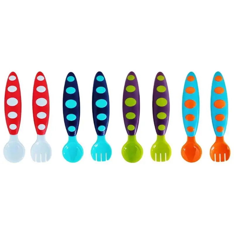 

Baby Spoon And Fork The First Training For Self-feeding BPA-free Tableware Safe Cute Child Feeding Tableware Spoon