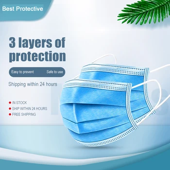 

10/20/50/100PCS fast shipping Anti-Pollution Filter Safety Dust Face Mask Disposable Protect 3 Ply Non-woven Meltblown Masks