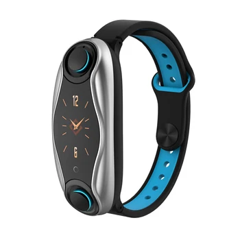 

T90 Fitness Bracelet Bluetooth 5.0 with Wireless Earphones IP67 Waterproof Sport Smart Watch Clock for Android IOS Phone Black+B