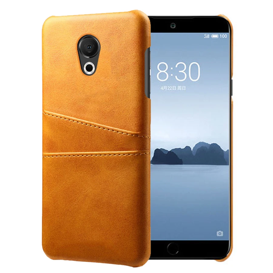 SCK кожаные держатели для телефонов для Meizu 15 Lite 15 Lite чехол тонкий гибридный жесткий чехол для телефона - Цвет: Оранжевый