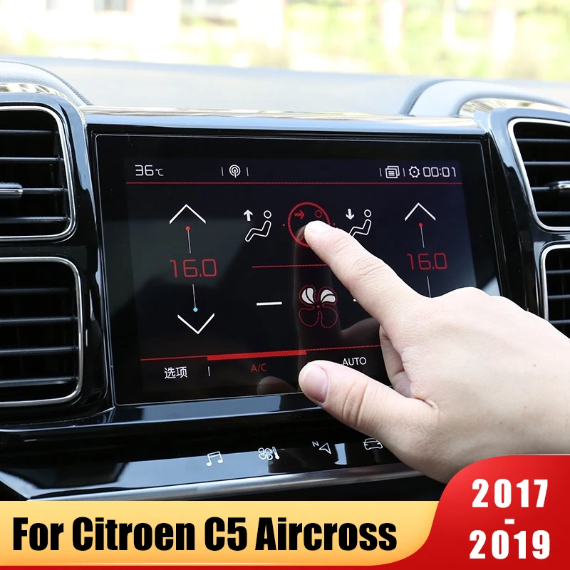 

For Citroen C5 Aircross 2017 2018 2019 Tempered Glass Car Navigation Screen Protector LCD Touch Display Film protective Sticker