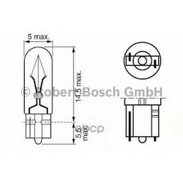 Лампа Накаливания 10шт В Упаковке W2.3w 12v 2.3w W4.6d Pure Light(Стандартные Характеристики) Bosch арт. 1987302240