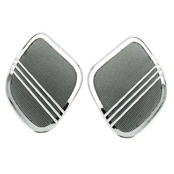 

Motorbike Covers Parts Chrome Or Black Motorcycle Tri-Line Speaker Grills Cover Trim Mesh For Harley Road Glide 2015-2018 2016