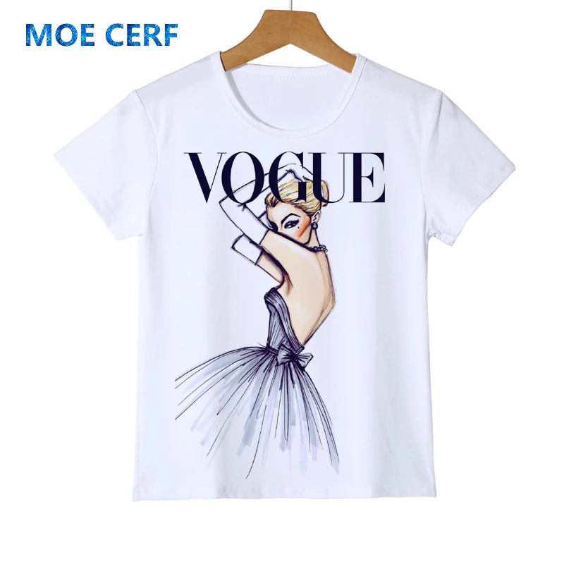 Cartoon Kid T Shirt Children's Tops Tees 3D VOGUE Princess Print Tees Girls& Boys Fashion Queen Tshirt Y42-8